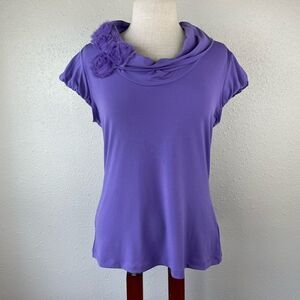 Worthington Pastel Purple Short Sleeve Blouse Top Size M EUC